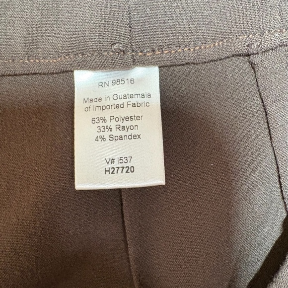 COLDWATER CREEK Stretch Poly Rayon Wide Leg Flat Front Trousers Dark Brown Sz 16 - Picture 8 of 10